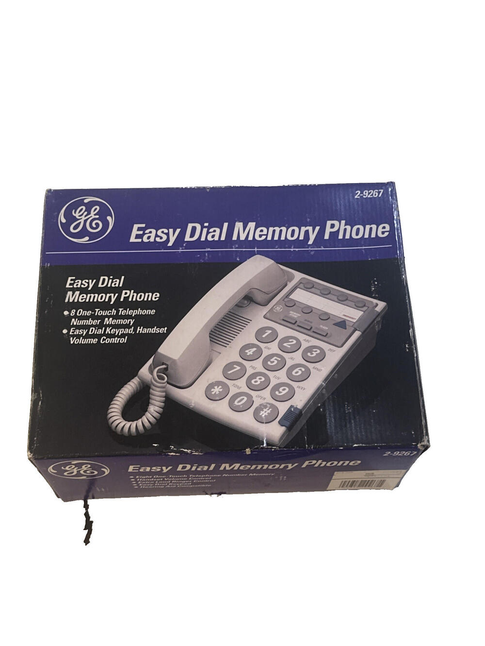 New in Box GE Easy Dial Memory Phone Large Numbers 2-9267A